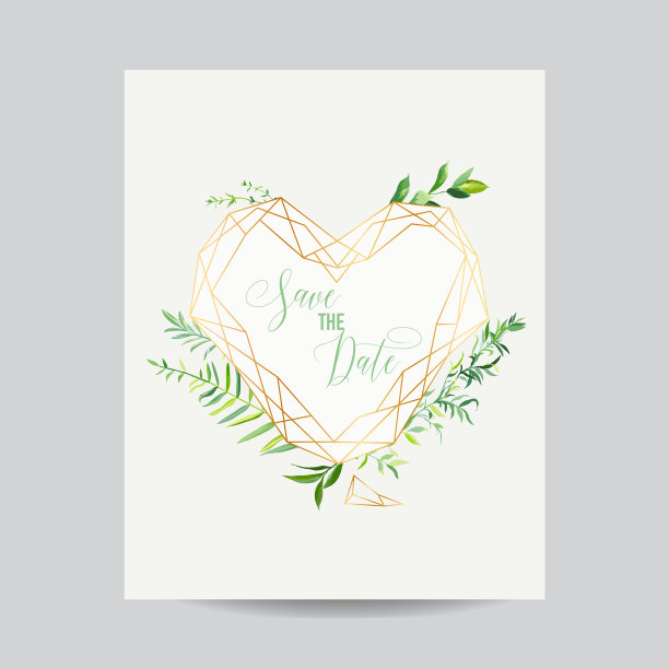 婚礼请柬花型模板保存日期图片下载