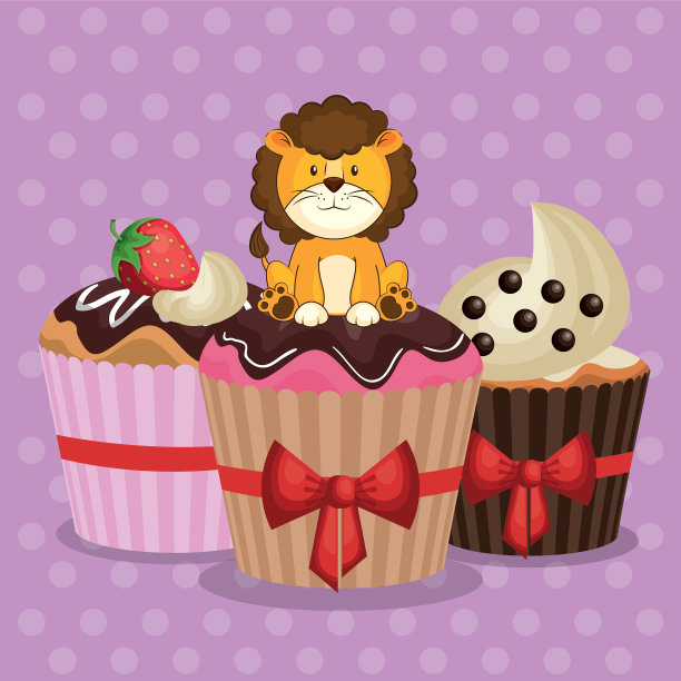 可爱的狮子生日贺卡图片下载