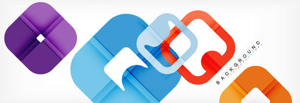 正方形几何背景多色模板图片下载