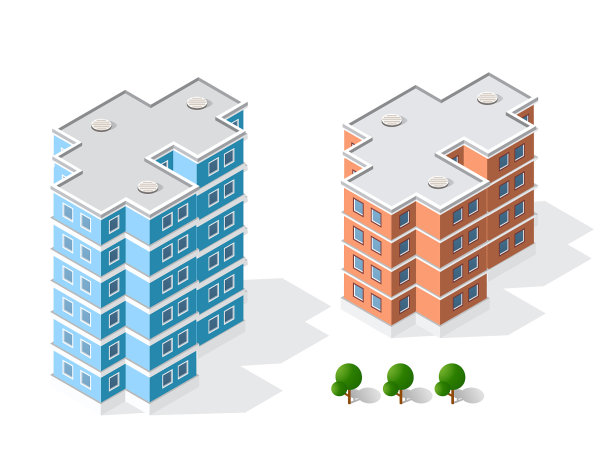 等距三维景观的城市俯视图图片下载