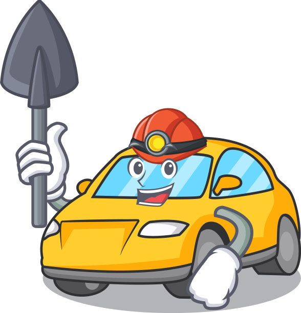 矿工出租车人物吉祥物风格图片下载