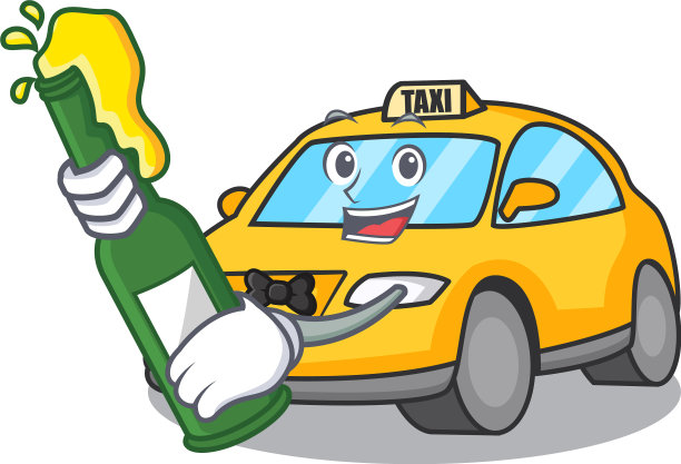 用啤酒出租车的人物吉祥物风格图片下载