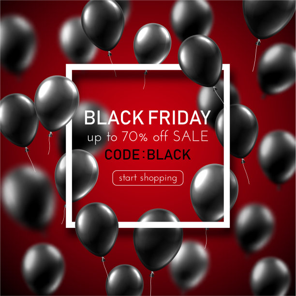 黑色星期五促销红色海报配黑色图片下载