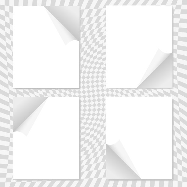 一套四张白纸在一张灰色的纸上图片下载