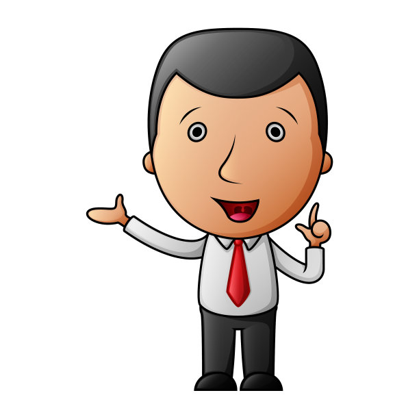 卡通商人竖起手指图片下载
