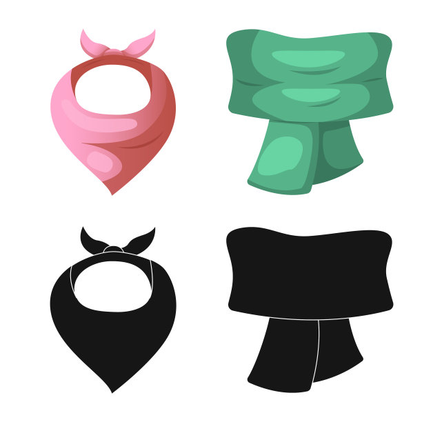 孤立的对象围巾和披肩图标图片下载