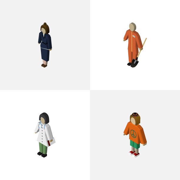 等距人体套装女医生清洁剂和图片下载