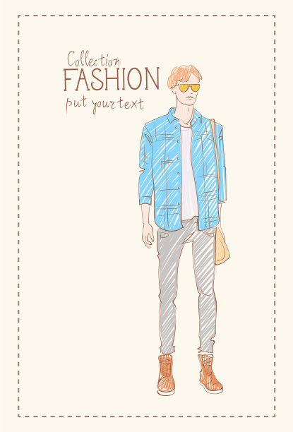 男模特穿着的时装收藏图片下载