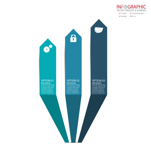 抽象元素信息图3选项设计图片下载