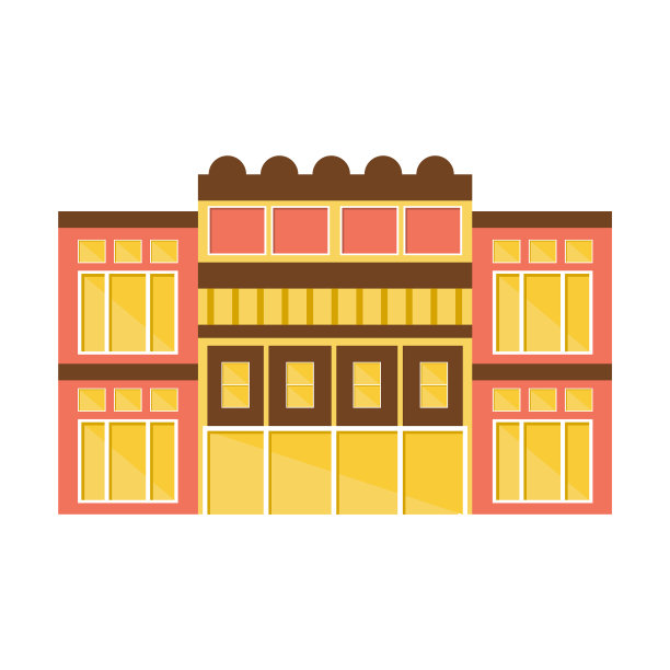 经典的粉色和黄色购物中心的现代图片下载