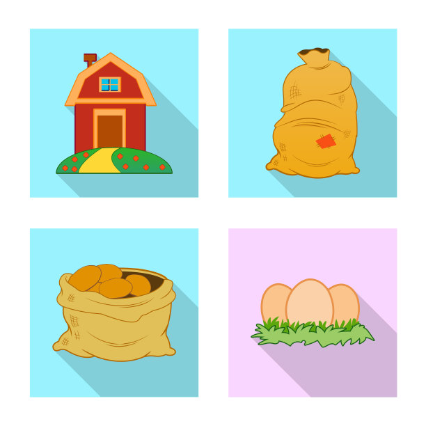 设计农业和农业符号集图片下载