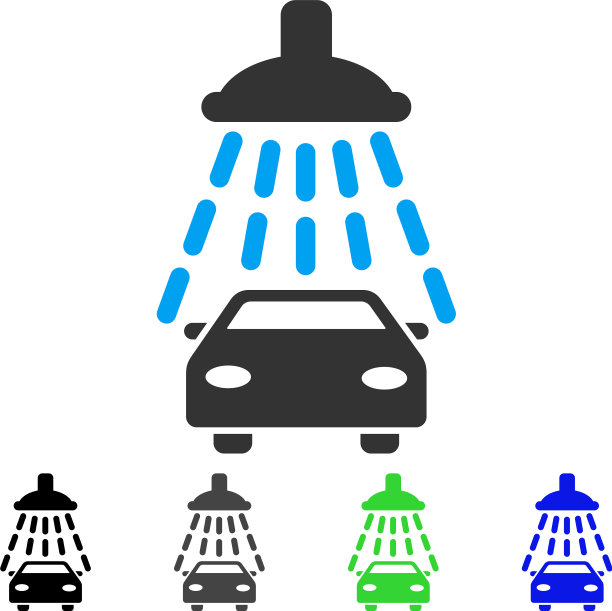 汽车淋浴平面图标图片下载