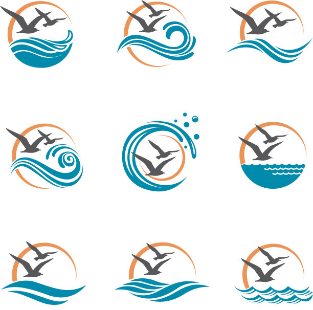 海鸥标志设计图片下载