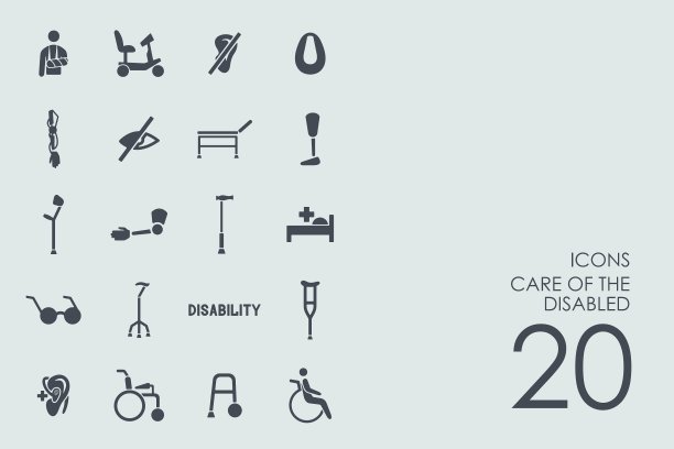残疾人图标集图片下载