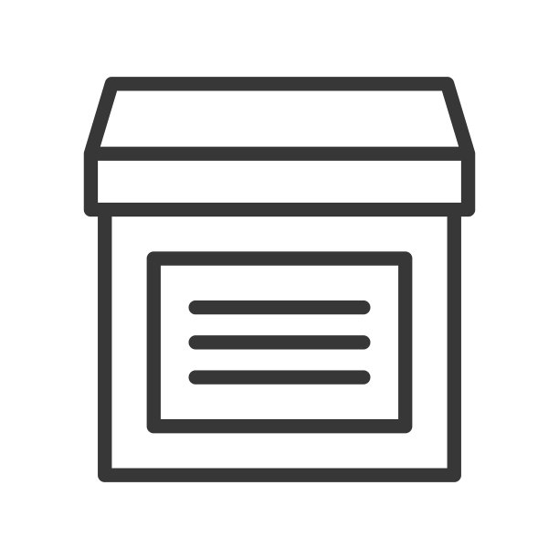 关闭的包装箱运输物流图标轮廓图片下载