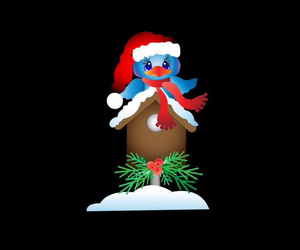 新年的鸟在雪地里有个鸟窝图片下载