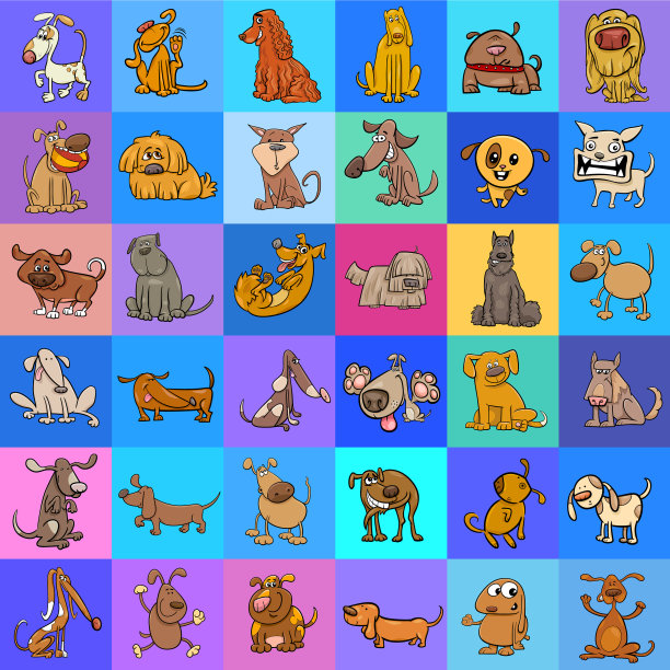 图案与卡通狗设计图片下载