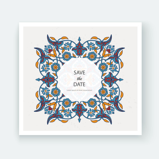 Arabesque花卉装饰印花边界设计图片下载