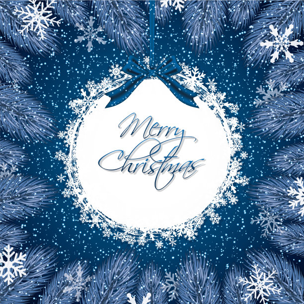 蓝色的圣诞背景图片下载