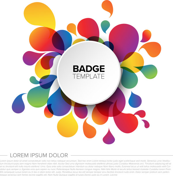 彩色徽章标签模板图片下载