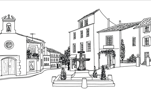 老城街景欧洲城市景观房子图片下载