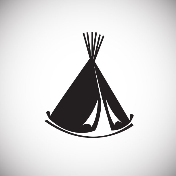 白色背景上的露营帐篷图片下载