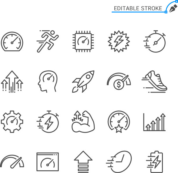 性能线图标可编辑笔触图片下载