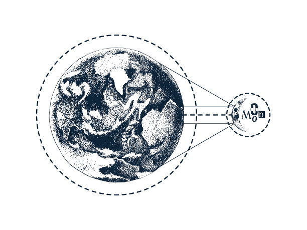 手绘地球和月亮图片下载