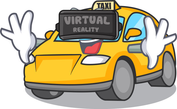 虚拟现实出租车人物吉祥物风格图片下载