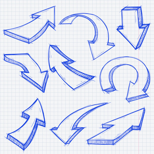 轮廓箭头设置手绘草图图片下载