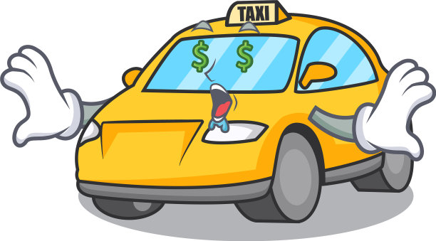 钱眼出租车人物吉祥物风格图片下载