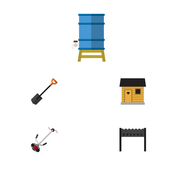 平面图标别墅套铲容器草图片下载