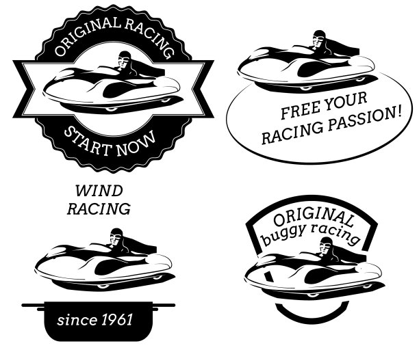 带有四轮驾驶的复古标志图片下载