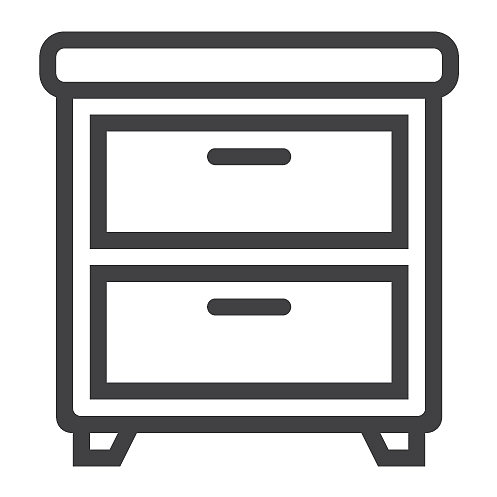 家具和室内床头柜线性图标图片下载