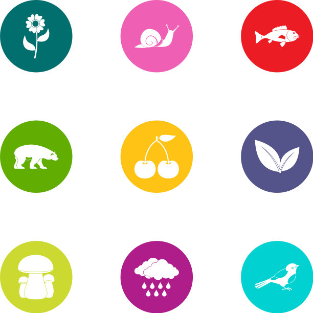 林地图标设置平面风格图片下载