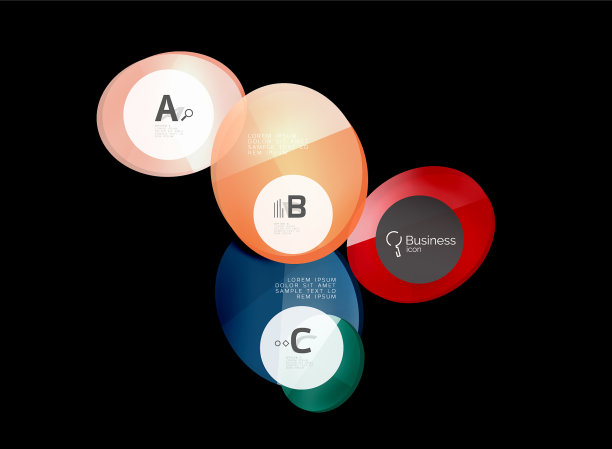 黑色上的抽象圆图片下载