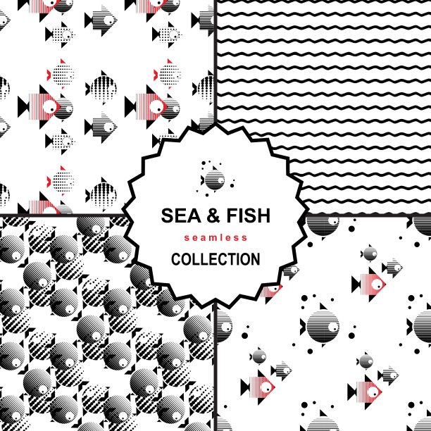 海和鱼的图案设置图片下载