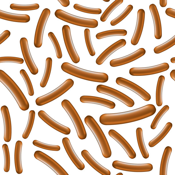 逼真的煮香肠无缝模式街道图片下载