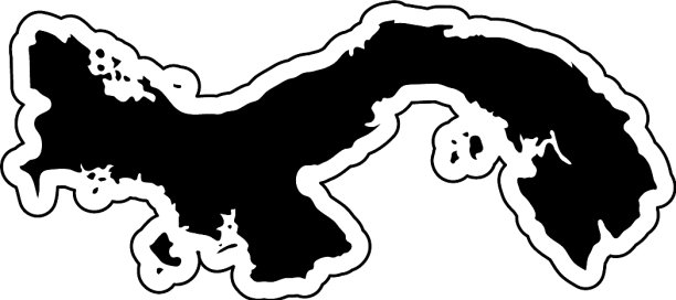 黑色剪影的国家巴拿马与图片下载