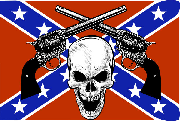 军徽与头骨垃圾设计t图片下载