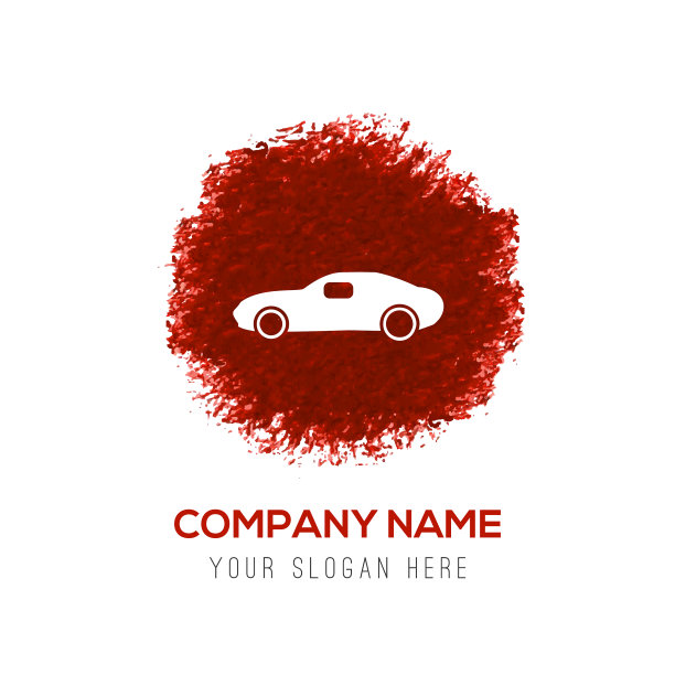 汽车图标-红色水彩圈飞溅图片下载