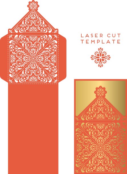 婚礼贺卡激光切割模板图片下载