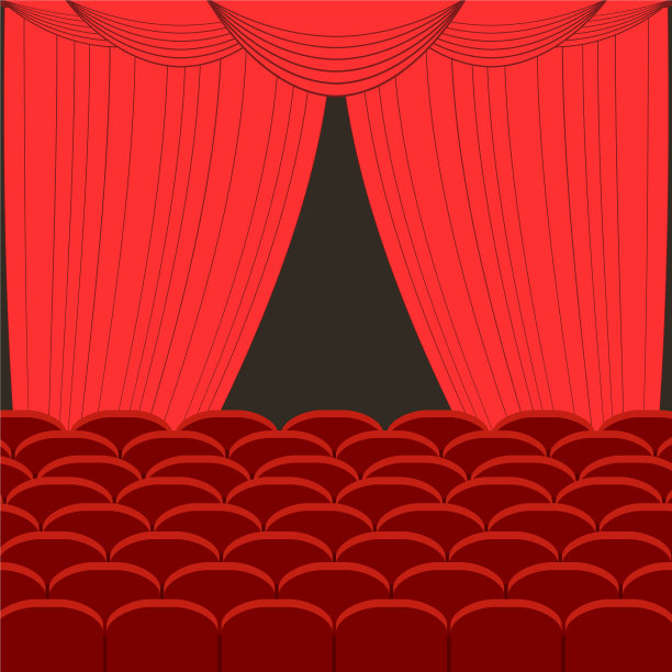 一排排的红色电影院图片下载