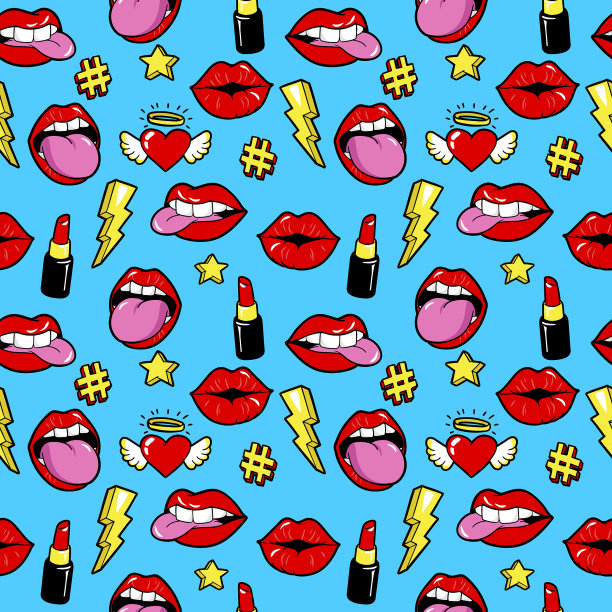 无缝模式与时尚补丁图片下载