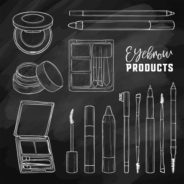 素描一套化妆产品图片下载