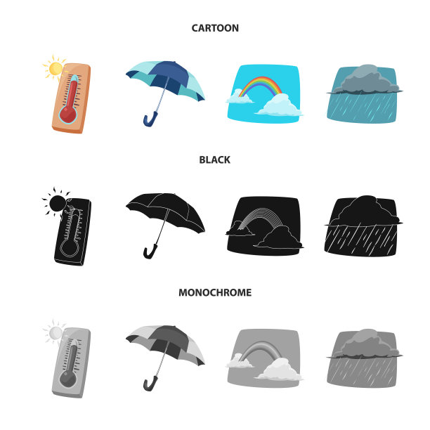 天气和气候符号集的设计图片下载
