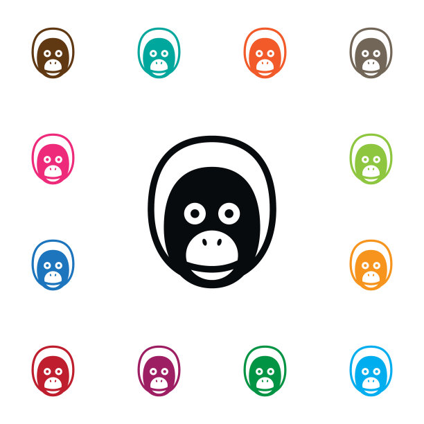 孤立狒狒图标猩猩元素可以图片下载