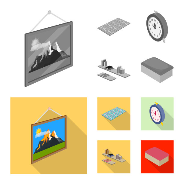 卧室和房间符号的设计图片下载