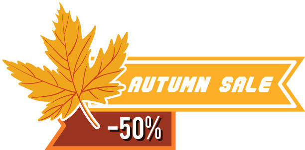 秋季销售50个枫牌缎带形象图片下载