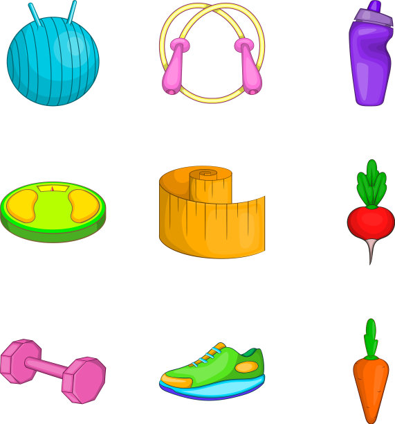 启蒙图标设置卡通风格图片下载